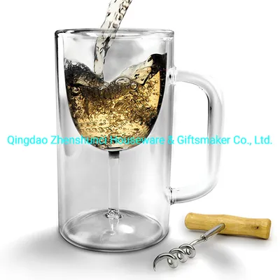 Frozen Drinking Double Wall Glass Beer Mugs