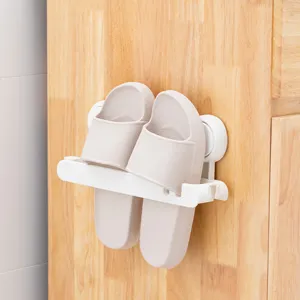 Bathroom Wall-Mounted Foldable Slippers Rack Hanging Shoe Rack Plastic Shoe Rack