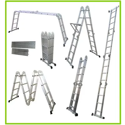 China Supplier 1.8 Meters Small Hinges Aluminum Multi Purpose Foldable Step Ladder