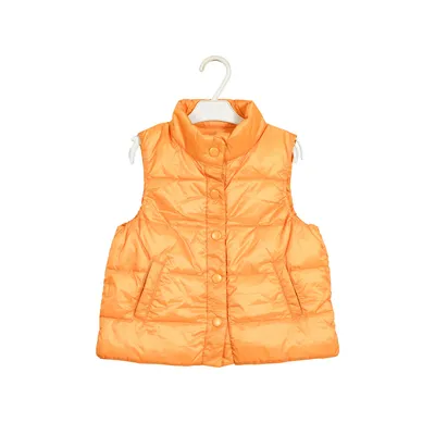 Winter Trend New Fashion Yellow Sleeveless Duck Down Vest for Children