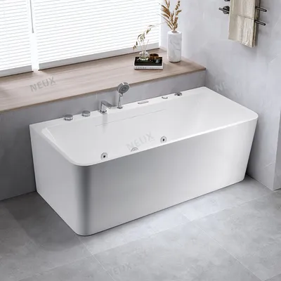 European Style Grand LED Waterfall Acrylic Whirlpool Massage Bath Tub with Touch Screen Controller