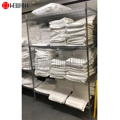 Hotel Laundry Room Storage 4 Tiers Adjustable Steel Chrome Wire Rack Shelving