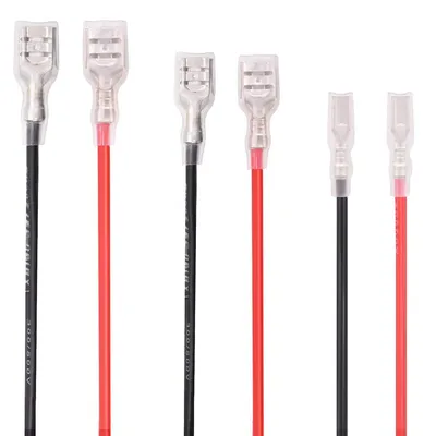 Quick Splice 2.8/4.8/6.4mm Female Spade Quick Connectors Wire Crimp Terminal Block with Insulating Sleeve and 20cm Wire M-015