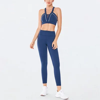 New Design High Quality Printed Fitness Set Clothing Custom Leggings Workout Sets for Womens Tracksuit Sport Wear