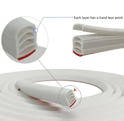 Window and Door Frame Multilayer Sealing Strip Self Adhesive Soundproof and Anti-Collision Pad Rubber Weather Strip