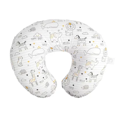 Nursing Pillow Original Support, White and Gold Notebook, Ergonomic Nursing Essentials for Bottle and Breastfeeding, Firm Fiber Fill