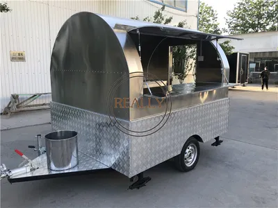 High Quality Food Trailer Hot Dog Ice Cream Stainless Steel Arc Fast Mobile Food Truck Electric Coffee Street Cart