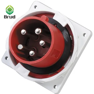 Cee/IEC 400V 63A 5p IP67 6h Waterproof Panel Mounted Male Plug (QX3658)