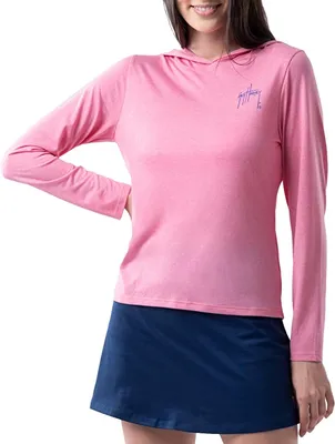 100% Polyester Upf 50 Women's Performance Hooded Tee