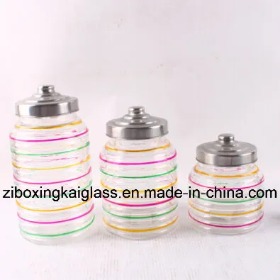 Glass Jar with Hand Drawing