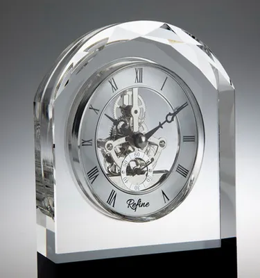 Arch Roman Numeral Crystal Clock