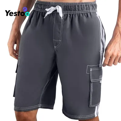 Men's Swim Trunks Bathing Mesh Lining Swimsuits Beach Shorts with Pockets