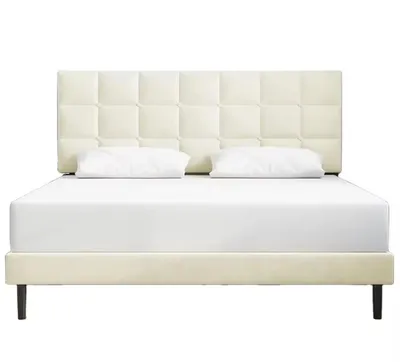 Luxurious Full Size Bed with Chic Upholstered Headboard Design