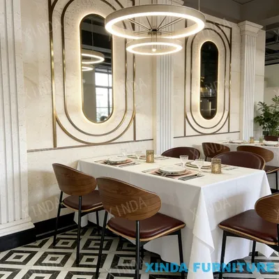 Nordic Style New Design Stacking Elegant Wooden Dining Restaurant Chair