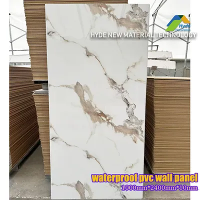 10mm Thick Waterproof Building Material Bathroom Shower Cladding PVC Wet Wall Panels with Tongue and Groove
