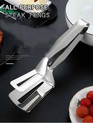 Multifunctional Food Clip Stainless Steel Steak Clip Fish Spatula Barbecue Clip