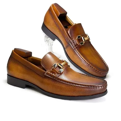 Luxury Premium Quality Penny Loafer Leather Shoes for Men Slip on Moccasin Driving Walking Shoes Hand Painted Color Casual Shoes