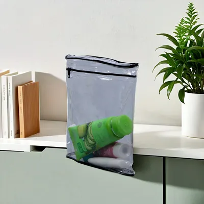 Premium Waterproof Transparent PVC Clear Pouch with Stylish Black Trims