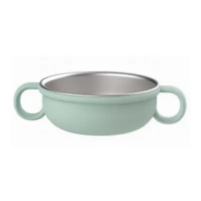 Durable Silicone and Stainless Steel Baby Bowl with Double Ear Design
