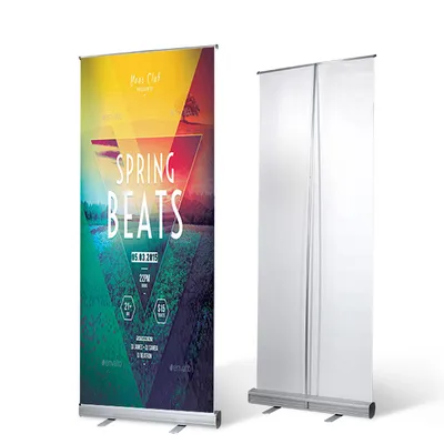Custom Aluminium Luxury Poster Display Stand Digital Printing Scroll Roll up Banner