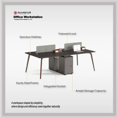 Modular Office Workstation with Customizable Features and Steel Frame Structure
