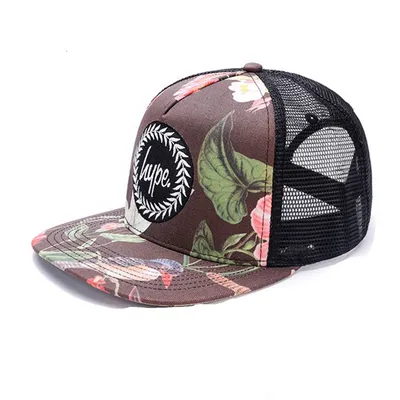 Custom Mesh Snapback Printing Floral Summer Flower Trucker Hat