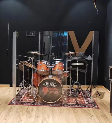 Transparent Acrylic Drum Instrument Coaming Screen Drummer Soundproof Board