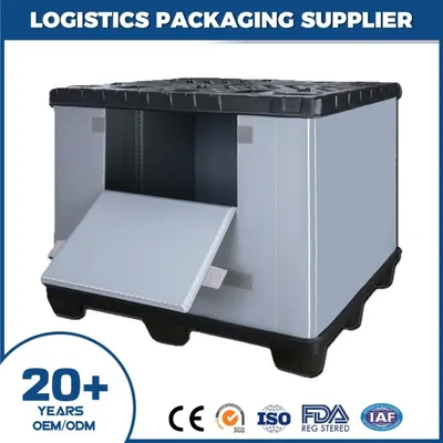 Heavy-Duty China Collapsible Foldable Plastic Pallet Box with Secure Locks