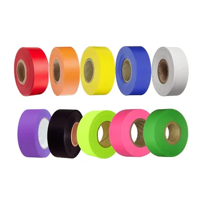 Factory Wholesale 6 Pack Non Adhesive Surveyor Marking Flagging PVC Tape