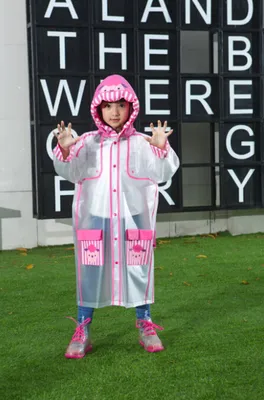 Transparent PVC Pink Sheep Raincoat for Kids/Children