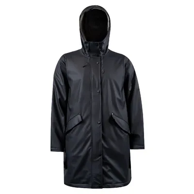 Fashion Best-Selling Long-Style Thermal PU Raincoat Yellow Industrial Work Waterproof Rainwear with Polar Fleece Lining
