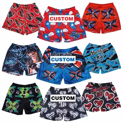 High Quality Custom Logo Sports Shorts Sublimation Print Trendy Polyester Basketball Casual Elastic Men Style Mesh Men Shorts