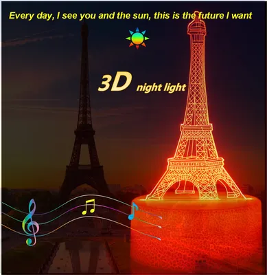 Green Environmental and Protection Change Color LED, White 3D Night Light for Festival with Passed RoHS and CE
