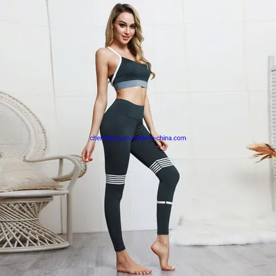 Sexy Women Gym Fitness Yoga Wear Set 2 Piece Girls Workout Yoga Leggings Set