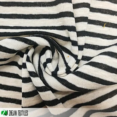 C/T 72% Cotton 28%Polyester Yarn Dye Stripe 1*1 Dios Rib Fabric