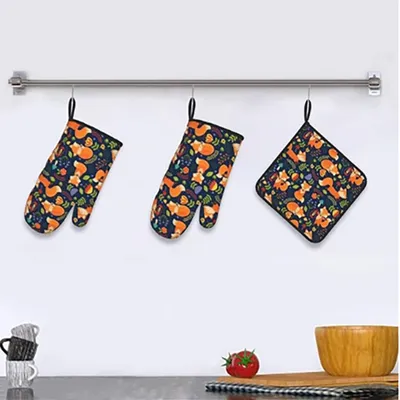 Wholesale Oven Mitt Set 2 Piece Custom Size