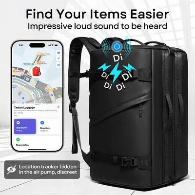 USB Port Applicable to (Apple IOS) Find My Vacuum Compression Laptop Backpack
