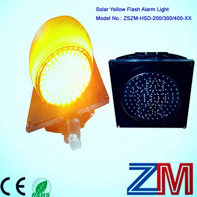 Wireless LED Solar Powered Yellow Flashing Traffic Warning Light