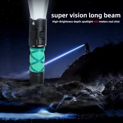 Outdoor Flashlight Portable Strong Light Variable Focus with Floodlight Side Lights Handheld Flashlight Lamp High Brightness