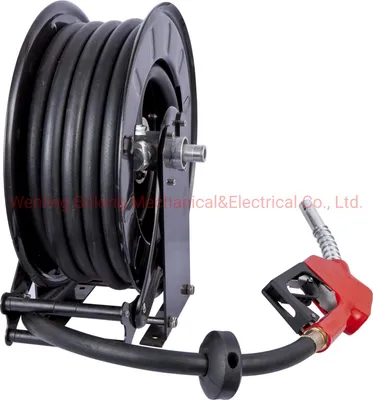 Spring Rewind Diesel Hose Reel with Rubber Hose and Nozzle