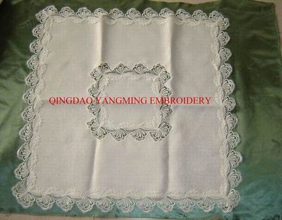 Table Cloth with Chemical Lace (YMT0117)