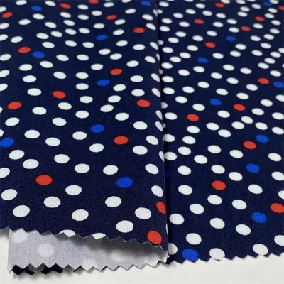 Customized New Designs DOT Printed Stretch Woven Fabric for Pants Suit Blazer Blouse Dress