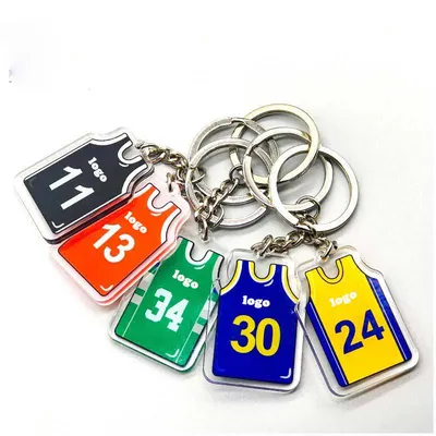 Wholesale Low MOQ Basketball Jersey Memorial Player Name Sports Custom Acrylic Keychain