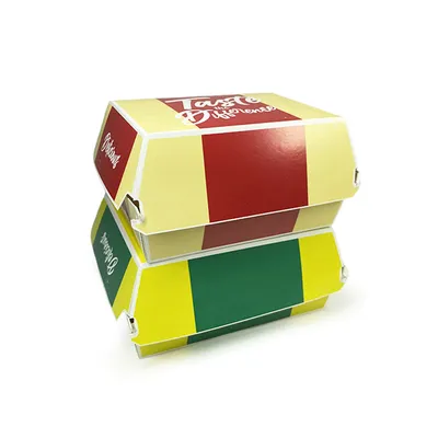 Custom Disposable Food Grade Cardboard Hamburger Packaging Paper Box