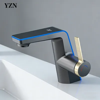 Intelligent Digital Display Cold and Tropical Ambient Lights, Basin Sink, Toilet Bathroom Faucet