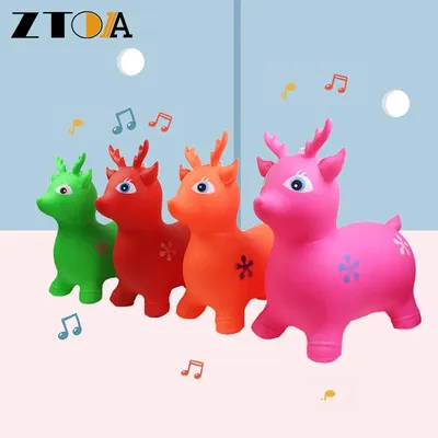 PVC Inflatable Animal Jump Toy Simple Painting Giraffe Customized Animal