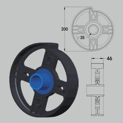 200mm Convenient and Durable Roll up Door Accessories Nylon Disc for Smooth Operation