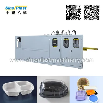 PP Lid Tray Plate Fast Food Container Box Clamshell Package Thermoforming Making Forming Machine