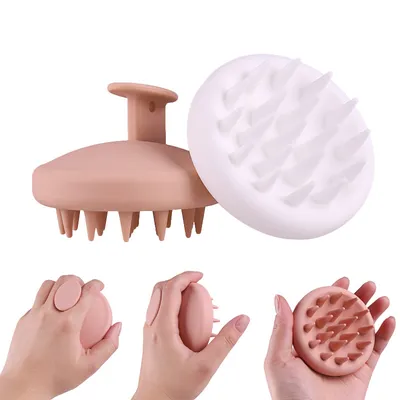 Customized Waterproof Reusable Soft Silicone Hair Shampoo Brush Scalp Massager Hair Brush