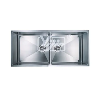 Hand Made Stainless Steel T-304 Radius Double Sink